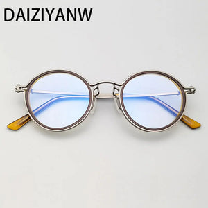 Vintage Round Optical Acetate Glasses Frames Pure Titanium Men Women  High-Grade Alloy Eyeglasses