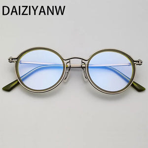 Vintage Round Optical Acetate Glasses Frames Pure Titanium Men Women  High-Grade Alloy Eyeglasses