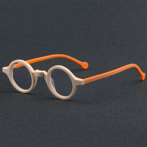 Vintage Round Punk Acetate Optical Glasses Frames Men Handmade High-Grade Spring Leg Glasses Women Punk Eyeglasses