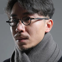 Load image into Gallery viewer, Vintage Round Pure Titanium  Eyeglasses Frames  Men Women Optical Glasses Frame  Retro Premium Prescription Eyeglass Frames