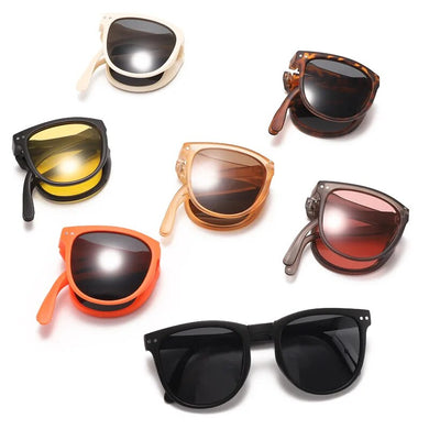 Vintage Round Sunglasses Children Folding Cat Eye Brand Designer Sun Glasses Girls Boys Oval Driving Glasses UV400 Gafas De Sol