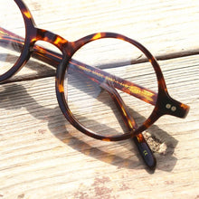 Load image into Gallery viewer, Vintage Small Round Tortoise Full Rim Acetate Eyeglass Frames Men Women Unisex Hand Made B007