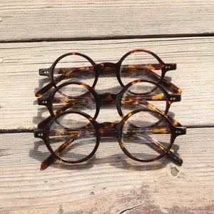 Vintage Small Round Tortoise Full Rim Acetate Eyeglass Frames Men Women Unisex Hand Made B007