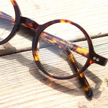 Load image into Gallery viewer, Vintage Small Round Tortoise Full Rim Acetate Eyeglass Frames Men Women Unisex Hand Made B007