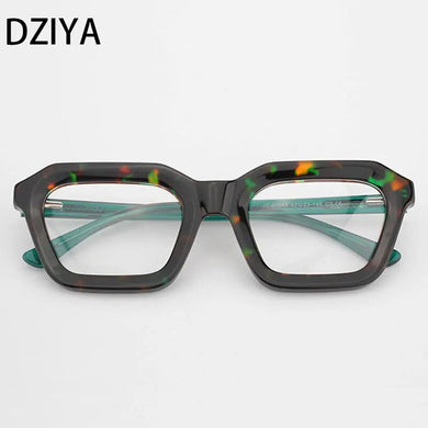 Vintage Square Acetate Glasses Frame Men Myopia Optical Prescription Eyeglasses Frame Women Leopard Eyewear 60688