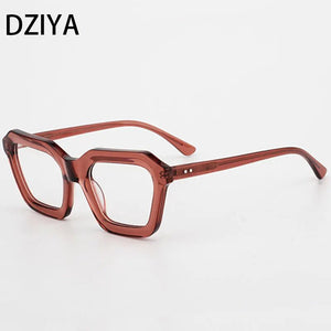 Vintage Square Acetate Glasses Frame Men Myopia Optical Prescription Eyeglasses Frame Women Leopard Eyewear 60688