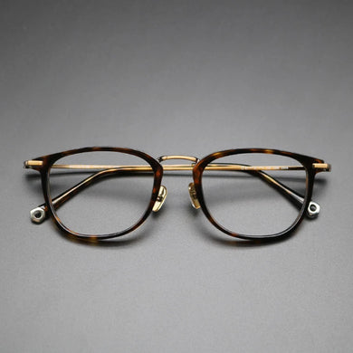 Vintage Square Acetate Glasses Frame Men Prescription Myopia Optical Eyeglasses Frame Women Male  Luxury Titanium Leg Eyewear