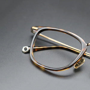 Vintage Square Acetate Glasses Frame Men Prescription Myopia Optical Eyeglasses Frame Women Male  Luxury Titanium Leg Eyewear
