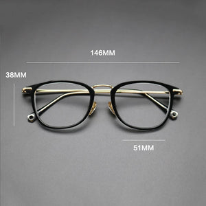 Vintage Square Acetate Glasses Frame Men Prescription Myopia Optical Eyeglasses Frame Women Male  Luxury Titanium Leg Eyewear