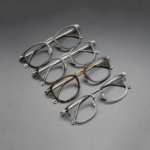 Vintage Square Acetate Glasses Frame Men Prescription Myopia Optical Eyeglasses Frame Women Male  Luxury Titanium Leg Eyewear