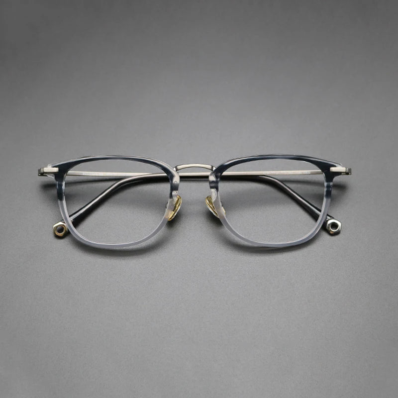 Vintage Square Acetate Glasses Frame Men Prescription Myopia Optical Eyeglasses Frame Women Male  Luxury Titanium Leg Eyewear