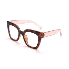 Load image into Gallery viewer, Vintage Square Eyeglasses Frame For Women Fashion Computer Anti Blue Light Glasses Leopard Cat Eye Transparent Lens Fake Glasses