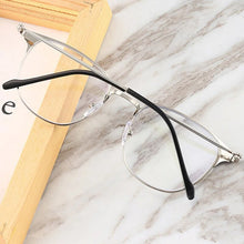 Load image into Gallery viewer, Vintage Square Glasses Man Woman Fashion Retro Metal Frame Eyeglasses Transparent Clear Lens Black Eyebrow Spectacle