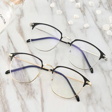 Load image into Gallery viewer, Vintage Square Glasses Man Woman Fashion Retro Metal Frame Eyeglasses Transparent Clear Lens Black Eyebrow Spectacle