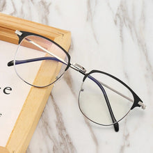 Load image into Gallery viewer, Vintage Square Glasses Man Woman Fashion Retro Metal Frame Eyeglasses Transparent Clear Lens Black Eyebrow Spectacle