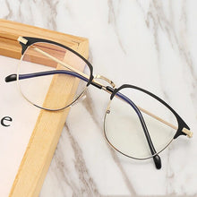 Load image into Gallery viewer, Vintage Square Glasses Man Woman Fashion Retro Metal Frame Eyeglasses Transparent Clear Lens Black Eyebrow Spectacle