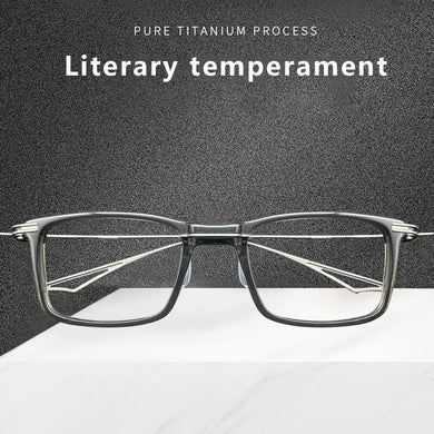 Vintage Square Pure Titanium Glasses Frame Men Retro Myopia Optical Prescription Eyeglasses Women Korea Luxury Brand Eyewear