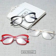 Load image into Gallery viewer, Vintage Square Transparent Glasses Women Men Luxury Brand Leopard Frame Glasses Prescription Myopia Optical Spectacles Frame