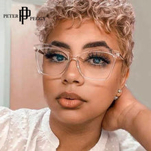 Load image into Gallery viewer, Vintage Square Transparent Glasses Women Men Luxury Brand Leopard Frame Glasses Prescription Myopia Optical Spectacles Frame