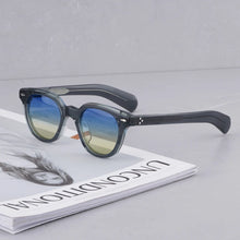 Load image into Gallery viewer, Vintage Sunglasses for Men and Women Series Handmade Craft Oval Tortoise Acetate Glasses Red Lens Sunglasses Men Sunglasses
