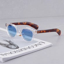 Load image into Gallery viewer, Vintage Sunglasses for Men and Women Series Handmade Craft Oval Tortoise Acetate Glasses Red Lens Sunglasses Men Sunglasses