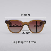 Load image into Gallery viewer, Vintage Sunglasses for Men and Women Series Handmade Craft Oval Tortoise Acetate Glasses Red Lens Sunglasses Men Sunglasses