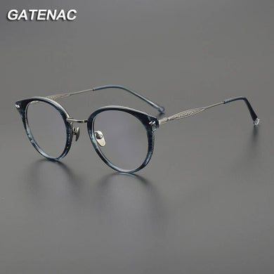 Vintage Titanium Acetate Glasses Frame Men    Round Myopia Prescription Eyeglasses Frame Women Retro Luxury Brand Eyewear