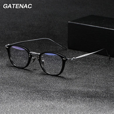 Vintage Titanium Acetate Glasses Frame Men Square Prescription Myopia Eyeglasses Frame Women  Retro   Brand Spectacles