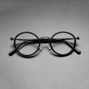 Vintage Titanium Eyeglasses Frame Men Round Myopia Prescription Glasses Women Retro Optical Glasses Frame Eyewear