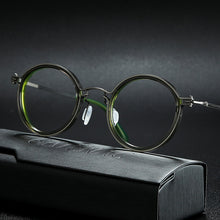 Load image into Gallery viewer, Vintage Titanium Eyeglasses Frame Men Round Myopia Prescription Glasses Women Retro Optical Glasses Frame Eyewear
