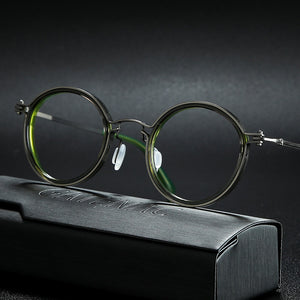 Vintage Titanium Eyeglasses Frame Men Round Myopia Prescription Glasses Women Retro Optical Glasses Frame Eyewear