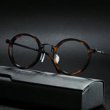 Load image into Gallery viewer, Vintage Titanium Eyeglasses Frame Men Round Myopia Prescription Glasses Women Retro Optical Luxury Brand Glasses Frame Eyewear