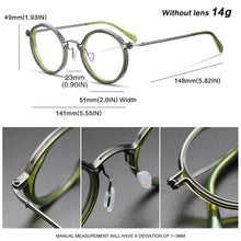 Load image into Gallery viewer, Vintage Titanium Eyeglasses Frame Men Round Myopia Prescription Glasses Women Retro Optical Glasses Frame Eyewear