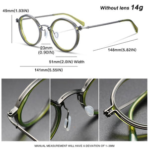 Vintage Titanium Eyeglasses Frame Men Round Myopia Prescription Glasses Women Retro Optical Glasses Frame Eyewear