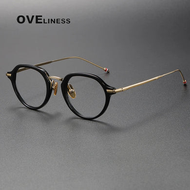 Vintage Titanium Eyeglasses Frame Men Round Myopia Prescription Glasses Women Retro Optical   Brand Glasses Frame Eyewear
