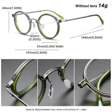 Load image into Gallery viewer, Vintage Titanium Eyeglasses Frame Men Round Myopia Prescription Glasses Women Retro Optical Luxury Brand Glasses Frame Eyewear