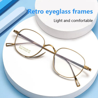Vintage β Titanium Eyeglasses Frame Men Round Myopia Prescription Glasses Women Retro Optical Luxury Brand Glasses Frame Eyewear