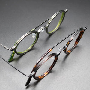 Vintage Titanium Eyeglasses Frame Men Round Myopia Prescription Glasses Women Retro Optical Glasses Frame Eyewear