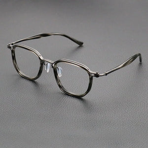 Vintage Titanium Eyeglasses Frame Men Square Myopia Prescription Glasses Women Retro Optical Luxury Brand Glasses Frame Eyewear