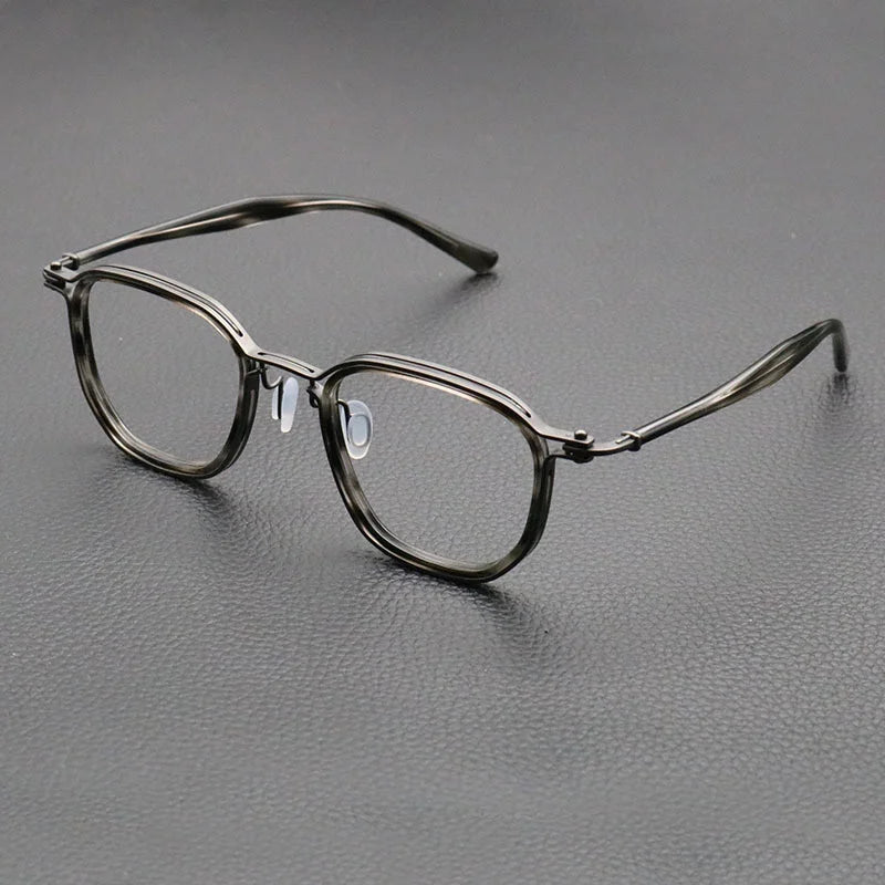 Vintage Titanium Eyeglasses Frame Men Square Myopia Prescription Glasses Women Retro Optical Luxury Brand Glasses Frame Eyewear