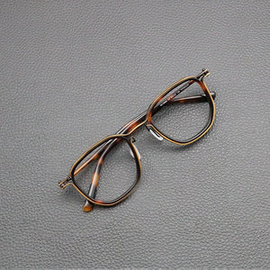 Vintage Titanium Eyeglasses Frame Men Square Myopia Prescription Glasses Women Retro Optical Luxury Brand Glasses Frame Eyewear