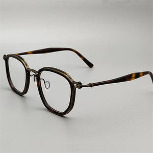 Vintage Titanium Eyeglasses Frame Men Square Myopia Prescription Glasses Women Retro Optical Luxury Brand Glasses Frame Eyewear