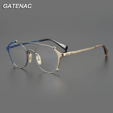 Vintage Titanium Glasses Frame Men Pilot Prescription Myopia Eyeglasses Frame Women Retro Japen Luxury Brand Designer Spectacles