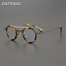 Load image into Gallery viewer, Vintage Titanium Glasses Frame Men Round Myopia Optical Prescription Eyeglasses Frame Women Retro Designer Luxury Brand Eyewear