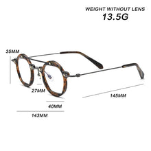 Load image into Gallery viewer, Vintage Titanium Glasses Frame Men Round Myopia Optical Prescription Eyeglasses Frame Women Retro Designer Luxury Brand Eyewear