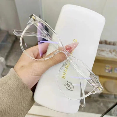 Vintage Transparent Square Glasses Woman Man Anti Blue Light Computer Eyewear Clear Lens Retro Rivet Eyeglasses Frame Unisex