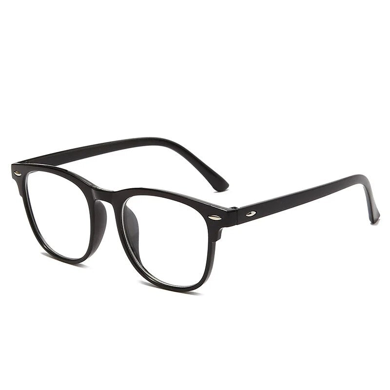 Vintage Transparent Square Glasses Woman Man Anti Blue Light Computer Eyewear Clear Lens Retro Rivet Eyeglasses Frame Unisex