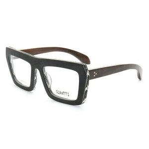 Occhiali da vista vintage da donna in legno con montatura da uomo in legno con montatura per occhiali oversize quadrata alla moda retrò Rx occhiali da vista neri ottici