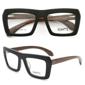 Occhiali da vista vintage da donna in legno con montatura da uomo in legno con montatura per occhiali oversize quadrata alla moda retrò Rx occhiali da vista neri ottici