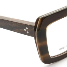 Carica l&#39;immagine nel visualizzatore di Gallery, Occhiali da vista vintage da donna in legno con montatura da uomo in legno con montatura per occhiali oversize quadrata alla moda retrò Rx occhiali da vista neri ottici